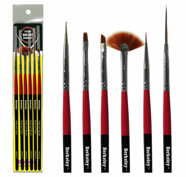 Berkeley 6 Style Set Nail Art Brush Set