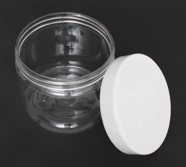 Thin-Walled Clear PET Round Jar with White Cap | 120ml ~4oz