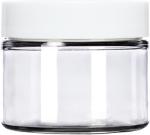 Thin-Walled Clear PET Round Jar with White Cap | 120ml ~4oz