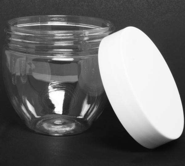 Clear PET Round Jar with White Cap | 150ml ~5oz #2