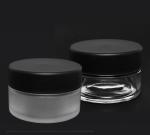 Glass Jar with Smooth Black Plastic Cap | Wide Mouth | 2.66 oz (80ml)