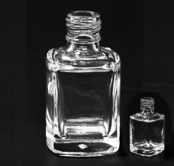 0.5 oz Clear Nail Polish Bottle | Square | 15mm neck