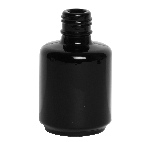 0.5 oz Glossy Black Painted Gel Polish Bottle | 15mm neck