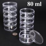Stackable Clear 5-Jar Set with Top Cap | 80 gr