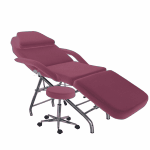 Facial Bed with Stool - Model 102 - Soft Leather Burgundy