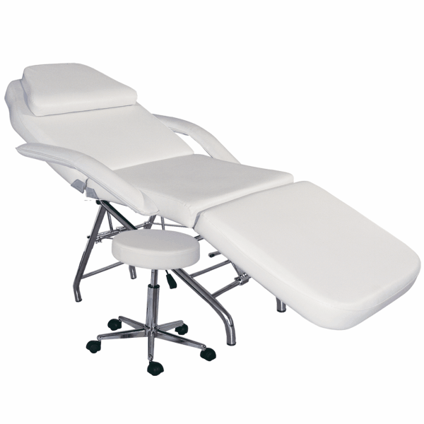 Facial Bed with Stool - Model 102 - Soft Leather Light Cream