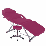 Facial Bed with Stool - Model 105 - Soft Leather Burgundy