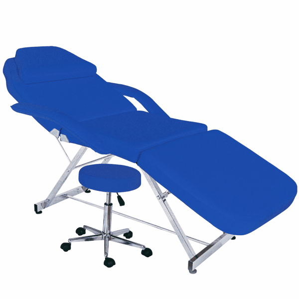 Facial Bed with Stool - Model 105 - Soft Leather Deep Blue
