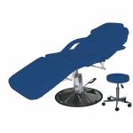 Hydraulic Facial/Massage Bed with Matching Stool Model 120 Deep Blue