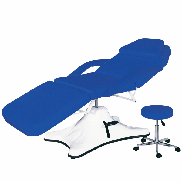 Hydraulic Facial/Massage Bed with Matching Stool Model 121 Deep Blue
