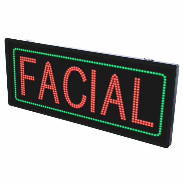 2-In-1 Led Sign || FACIAL in bold with frame