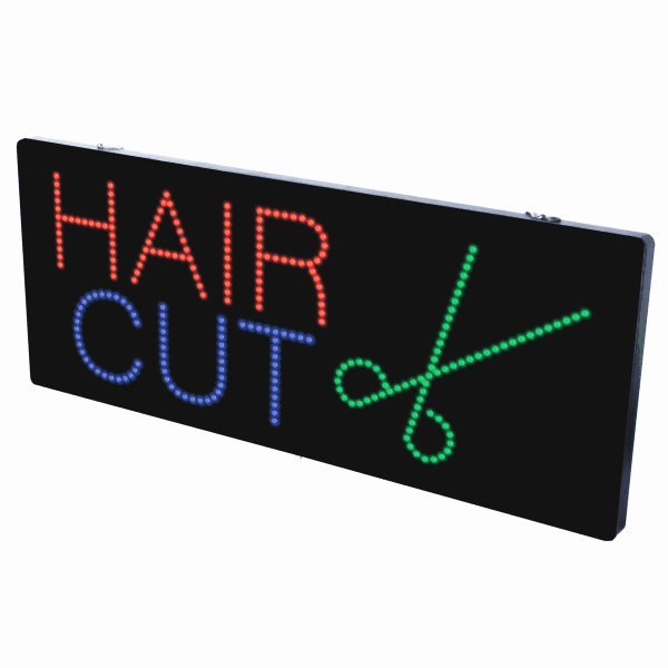 2-In-1 Led Sign || HAIR CUT with scissors