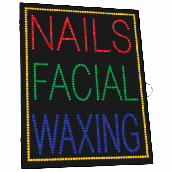 2-In-1 Led Sign || NAILS FACIAL WAXING with frame