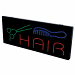 2-In-1 Led Sign || HAIR with scissors and comb