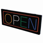 2-In-1 Led Sign ll OPEN in multicolor with frame