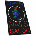 2-In-1 Led Sign || OPEN NAILS SALON