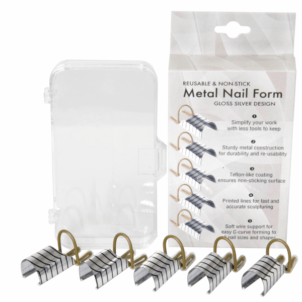 Reusable Aluminum Nail Form | Silver Design