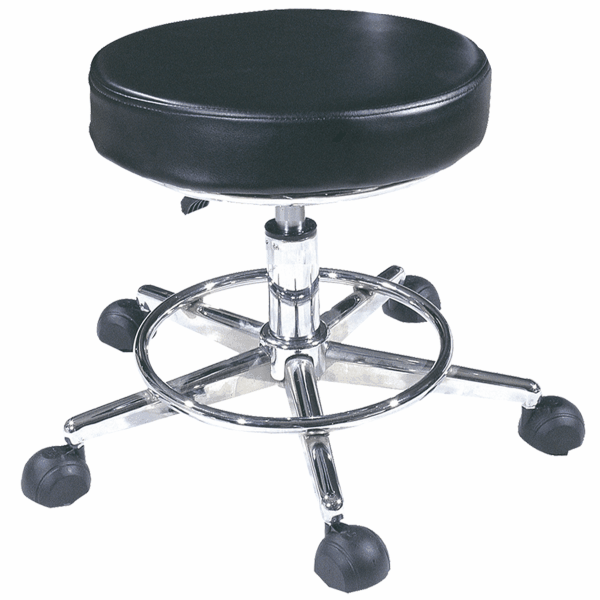 Pedicure Stool | Round-Seat Black