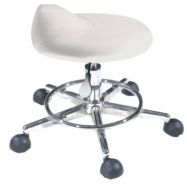 Pedicure Stool | Saddle-Seat White