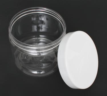 100ml Thin-Wall PET Jar with White Cap (~2.5oz Nail Powder)  {256/case} #3