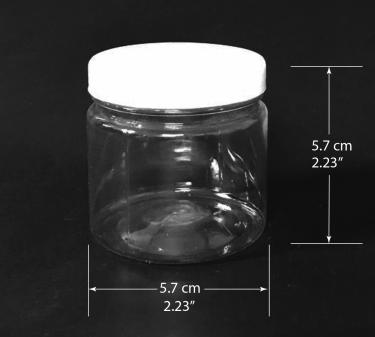 100ml Thin-Wall PET Jar with White Cap (~2.5oz Nail Powder)  {256/case}
