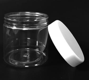 200ml Thin-Wall PET Jar with White Cap (~6.0oz Nail Powder)  {294/case} #3
