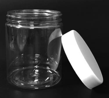 250ml Thin-Wall PET Jar with White Cap (~7.0oz Nail Powder)  {265/case} #3