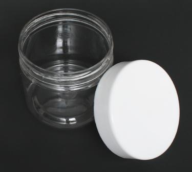 300ml Thin-Wall PET Jar with White Cap (~8.0oz Nail Powder)  {200/case} #3
