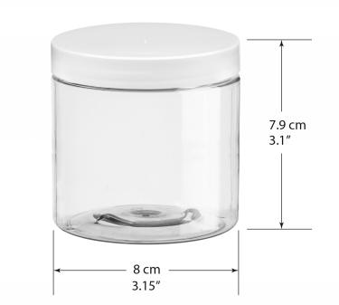 300ml Thin-Wall PET Jar with White Cap (~8.0oz Nail Powder)  {200/case}