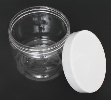 480ml Thin-Wall PET Jar with White Cap (~12oz Nail Powder)  {210/case} #3