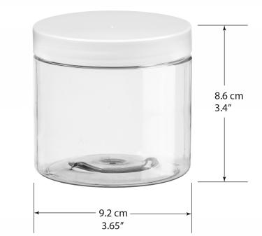480ml Thin-Wall PET Jar with White Cap (~12oz Nail Powder)  {210/case}