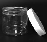 480ml Thin-Wall PET Jar with White Cap (~12oz Nail Powder)  {210/case}