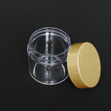 High Quality Thick-Wall Clear Polystyrene (PS) Round Jar with Cap | 40ml | 1oz Nail Powder  {250/case} #3