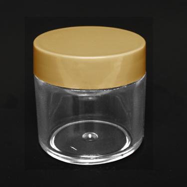 High Quality Thick-Wall Clear Polystyrene (PS) Round Jar with Cap | 40ml | 1oz Nail Powder  {250/case} #7