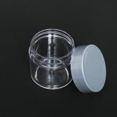 High Quality Thick-Wall Clear Polystyrene (PS) Round Jar with Cap | 40ml | 1oz Nail Powder  {250/case} #2