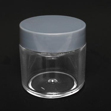 High Quality Thick-Wall Clear Polystyrene (PS) Round Jar with Cap | 40ml | 1oz Nail Powder  {250/case} #6