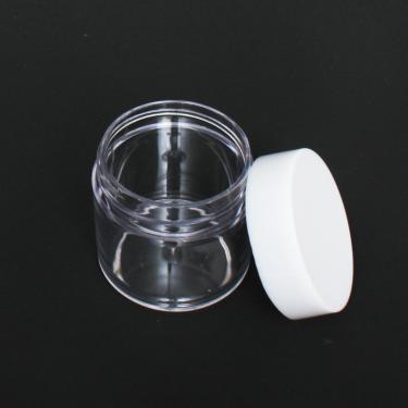 High Quality Thick-Wall Clear Polystyrene (PS) Round Jar with Cap | 40ml | 1oz Nail Powder  {250/case}
