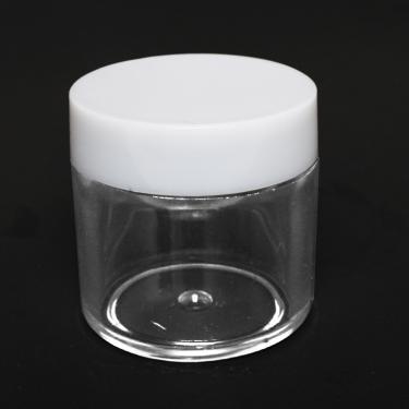 High Quality Thick-Wall Clear Polystyrene (PS) Round Jar with Cap | 40ml | 1oz Nail Powder  {250/case} #5