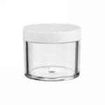 High Quality Thick-Wall Clear Polystyrene (PS) Round Jar with Cap & Foam Liner | 80ml | 2oz Nail Powder  {400/case}