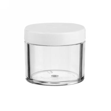 High Quality Thick-Wall Clear Polystyrene (PS) Round Jar with Cap & Foam Liner | 80ml | 2oz Nail Powder  {400/case}