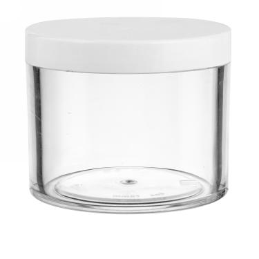 High Quality Thick-Wall Clear Polystyrene (PS) Round Jar with Cap & Foam Liner | 400ml | 10oz Nail Powder  {100/case}