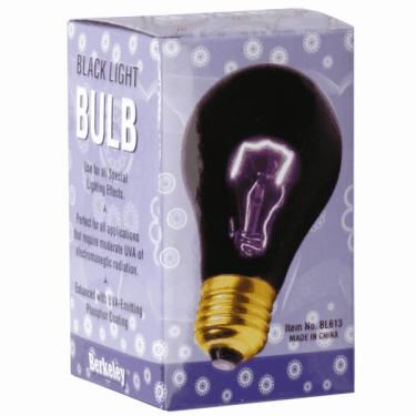 Standard Black Light Bulb - 75W/220V  {100/case}