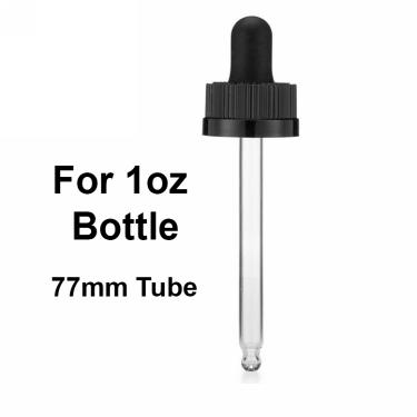 20/400 Cap with 77mm-tube Glass Dropper | For 1oz (30ml) Boston Bottle | {320/lot}