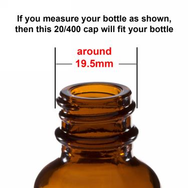 20/400 Cap with 77mm-tube Glass Dropper | For 1oz (30ml) Boston Bottle | {320/lot} #2