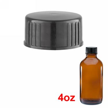 22/400 Black PP Cap with Seal {128/bag} For 4oz Bottles