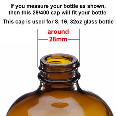 28/400 Black PP Cap with Poly Cone Sealing  {200/bag} For 8oz, 16oz, 32oz Bottles #2