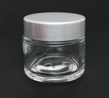 Ultra Clear Glass Jar with Aluminum Cap & Liner | 70ml ~ 2.3oz  {120/case} #2
