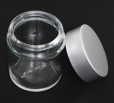 Ultra Clear Glass Jar with Aluminum Cap | 3.33oz (100ml)  {72/case}