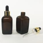 Heavy Duty Square Bottle with Dropper |  Amber | 43ml ~ 1.4 fl oz (Ideal for cuticle oil)  {144/case}