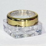 Clear Acrylic Jar | 12ml | Gold Lid  {200/box}